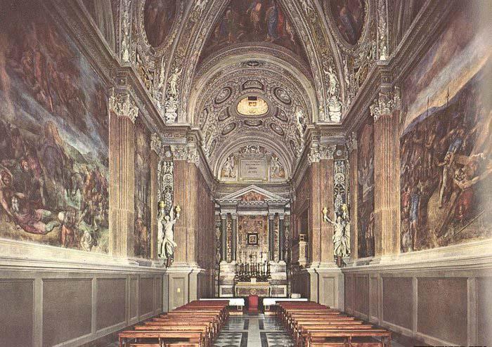 Michelangelo Buonarroti View of the Chapel oil painting picture